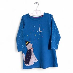 Mini Boden girl’s dress Halloween cat witch crescent moon stars size 5-6